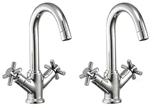 Snowbell Drizzle Besin Mixer Corsa Brass Chrome Plated - Set of 2