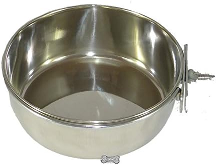 Dog Cage Bolt On Bowl Stainless Steel 600ml or 900ml Also for birds &amp; rabbits (500ml)