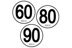ETICRÉA 3 Stickers de vitesse 60 80 90 KM/H (1 de chaque) pour camions transporteurs et poids lourds - Taille Ø 15 cm - Lot de 3 autocollants en vinyle