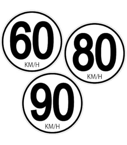 Macaron Limitation Vitesse 80km/h Autocollant Disque Limitation