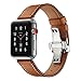 Produktbild BZLine® Armband für Apple Watch 42mm Series 1, Series 2, Series 3, Echtes Butterfly Schnalle Leder Uhrenband Erstatzband Strap Uhrenarmband für iWatch Apple Watch 42mm (Braun)