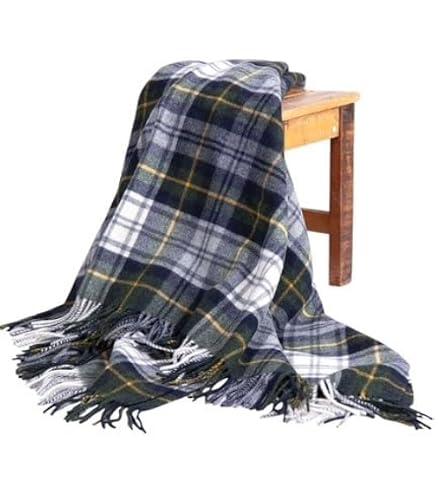 LANEROSSI Plaid Lavaredo In Pura Lana Vergine – 130x170 Cm, Design Check Intramontabile, Colore Antracite