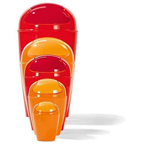 koziol Schwingdeckeleimer 5 L Del S, Kunststoff, solid weiß, 21,6 x 21,6 x 37 cm - 5