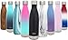 Price comparison product image Simple Modern 500 ml Wave Water Bottle - Stainless Steel Flask - Wide Mouth Vacuum Insulated Reusable Black Small Kids Coffee Leak Proof Travel Mug - Midnight Black