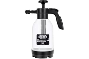 SEPTPENTA Pulvérisateur Manuel de Mousse de Lavage de Voiture, Matériau HDPE Épais et Durable, Interrupteur à Double Mode de Conception Astucieuse, Émulsification Complète Adaptée Au Nettoyage(Noir et blanc)