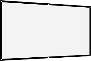 16:9 tjock projektionsduk, bärbar, vikbar, mjuk, vit polyester, projektorridå lämplig för hemmabio, konferenser, campingfilme
