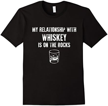 Funny Whiskey T-Shirt Gift - My relationship with whiskey. Male Large Black