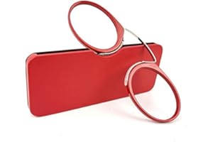 KoKoBin Occhiali da lettura unisex Ultraleggero Mini Nose Clip Occhiali da lettura non indossati Occhiali da lettura antiscivolo Uomo Donna- Sempre a portata di mano(rosso +2.0)