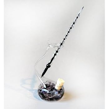 Original Lauschaer Glasschreiber – Handgefertigte Glasfeder Mit Rotem Kern, Ca. 17 Cm, Im Geschenketui Für Kalligraphie & Zeichnen