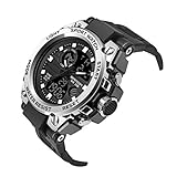 Strap material type: PU CCWL Sportuhr Herren Sportuhr Digital Taucheruhr mit LED Herren Mode Uhr Casual elektronische Uhr Paar Uhr wasserdicht Outdoor Silber