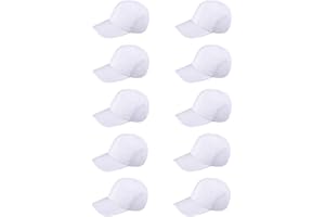 Warmhm 10PCS White Baseball Caps DIY Kids Baseball Hats Hand-painted Peaked Caps DIY Art Craft Supplies for Kids Painting