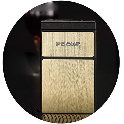 Preisvergleich Produktbild Zigarettenetui, Metall Full Pack 20 Normaler Zigarettenetui USB Aufladbarer Zigarettenanzünder Flameless Windproof,Golden,Zigarettenschac