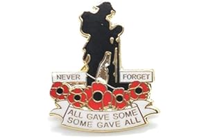 Maple2009 Lest We Forget British UK Army Military Veteran Soldier Remembrance Day Red Poppy Enamel Pin Badge Brooch
