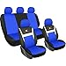 Price comparison product image EUGAD Car Seat Covers Car Seat Protectors PKW Slipcover Set without Side Airbag black-blue
