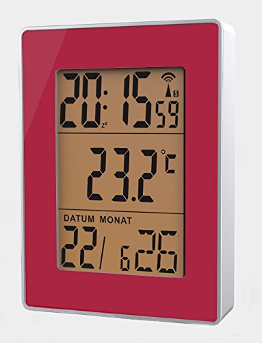 TELEFUNKEN FUD-30-S (R) Multifunktions-Funkwecker, große Anzeige, Display zum Umschalten, Bewegungssensor, rot, zweifacher Alarm, Funkuhr Wecker Innentemperatur Thermometer Datum Monat Kalender Wochentag Kalenderwoche Zweite Zeit - 2