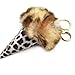 Produktbild Eiscreme Form Leopard Flauschig Kunst Kugeln Anhänger Schlüssel Anhänger Extra Groß Flauschig Ball Schlüsselring Tasche Zubehör Anhänger Auto Schlüssel Anhänger Weiche Dichte Dekoration Mode Stil 