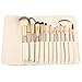 Contever® Premium Cosmetic Brush Set -12Pcs Professional Goat Hair Makeup Brush Tool Kit With White PU Pouch For Eyeliner Lip Powder Blush Face Brush Use