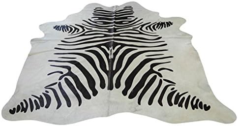 Narbonne Leather Co Natural Cowhide Rug - Zebra - Classic Pattern - 204 cm x 187 cm Luxury Designer Hide by