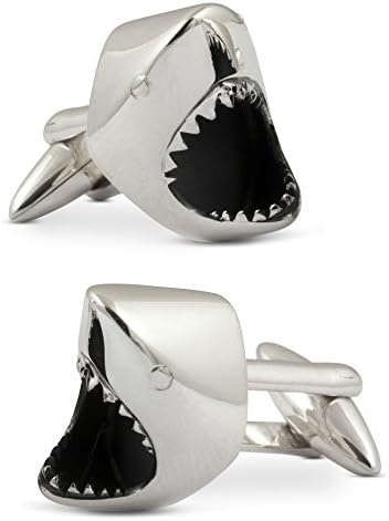 Great White Shark Cufflinks, Sterling Silver, Handmade