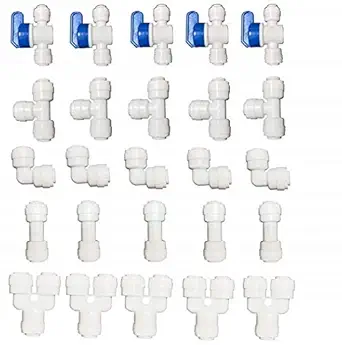 MG WATER SOLUTION Connector,Push to Connect Water Tube Fitting Ball Valve,Tee,Straight Union,E-blow Union Tube Fitting,for RO Water Systems, Water Filter,Water purifiers
