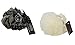 Hydrea High Quality Exfoliating Bath & Shower Body Puff/Scrunchie /Buffer Black & Cream & Cream Twin Pack