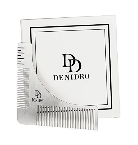 Premium Denidro Edelstahl Bartschablone | in edler Verpackung und hochwertigem Samtbeutel | mit Symmetrie Hilfe für perfekte Konturen | Mit Anleitung | Geschenkidee - 2
