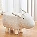 Produktbild Sofahocker Fußhocker Animal Ottoman Footstools and Pouffes, Niedriger Hocker for Kinder mit Holzbein (Color : White)