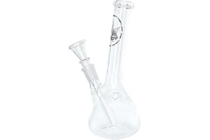 GHODT Bong aus Glas ca 18-20cm, 22mm Durchmesser - 14.5 Chillum - Glasbong leicht abgewinkelte Form