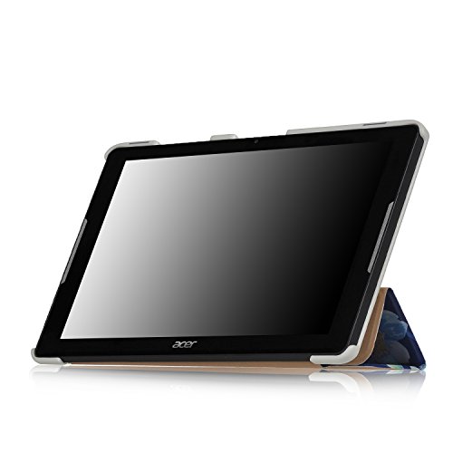 Acer Iconia One 10 B3-A30 Hülle, IVSO Ultra Schlank Superleicht Ständer Slim Leder zubehör Schutzhülle für Acer Iconia One 10 (B3-A30) 25,7 cm (10,1 Zoll HD) Tablet-PC perfekt geeignet (Für Acer Iconia One 10 (B3-A30), Muster-4) - 5