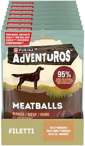 Adventuros High Meat 70g Meatballs nº1 ingrediente Manzo, 8 Confezioni da 70g