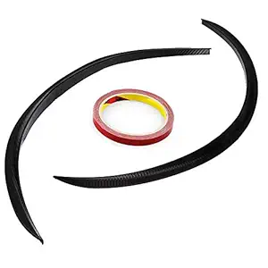 Generic 2Pcs Car Wheel Eyebrows 73x2.5cm Carbon Fiber Balck Wheel Eyebrow Arch Trim Lips Strip Flare Protector