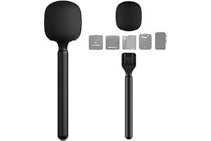 NAVESO Soporte de Soporte para Micrófono D-JI Mic 1/2 / Rode Wireless GO II/Hollyland Lark, Adaptador de Mango de Micrófono, Wireless Entrevista Lavalier Adaptador de Micrófono de Mano con Espuma