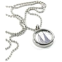 Anhänger mit Kette // Briefmarke Kölner Dom // Domschmuck // Edelstahl // schwarz-weiss // glänzend