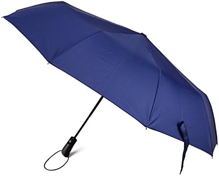 Windproof Umbrella for Women &amp; Men - 41" Rain Coverage Instantly with Auto Open &amp; Close - Compact Travel Design with Carry Case - 10 Rib Fiberglass