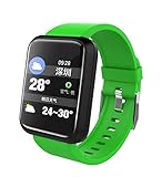 GYQ@ Smart-Armband IP68 wasserdicht Schrittzähler Herzfrequenzüberwachung 1,3 Farbdisplay, grün