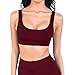 Produktbild OYSOHE Damen Ärmelloses Crop Top Einfarbig U-Neck BH Shirts Sport Tank Top(Weinrot,Medium)