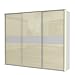 Produktbild Schwebetürenschrank / Kleiderschrank Lepa 06, Farbe: Weiß / Creme Hochglanz - Abmessungen: 225 x 278 x 64 cm (H x B x T)