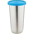 Signora Ware Stainless Steel Mini Tumbler/Food Storage with Lid | Air Tight Leak Proof Glass Tumblers for Office Gym Yoga Hiking Trekking Travel Home Kitchen (300Ml), Set of 1, Blue