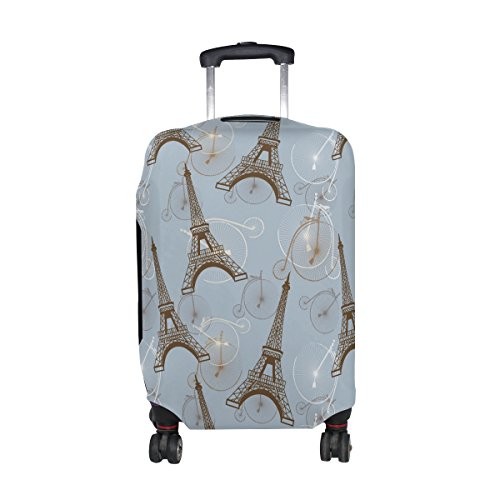 Preisvergleich Produktbild COOSUN Eiffelturm und Fahrräder Druck Reisegepäckschutz Waschbar Spandex Gepäck Koffer Abdeckung Abdeckungen - Passend für 18-32 Zoll L 26-28 in Mehrfarben