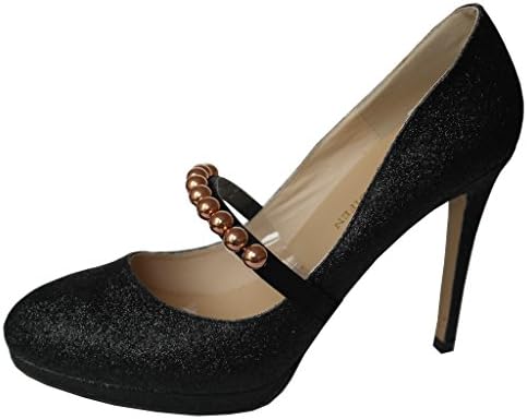 Elasticated, Detachable Shoe Straps, Heel Grips, Shoe Decorations, Shoe Accessories (Bronze &amp; Black)