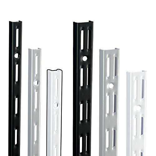 Regalsystem Wandschienen P-Slot | 1-Reihig & 2-Reihig wählbar | 9 Größen 145mm bis 2000mm wählbar | Wandschienen für Regalträger | Größe: 1Reihig 1995mm, Weiß