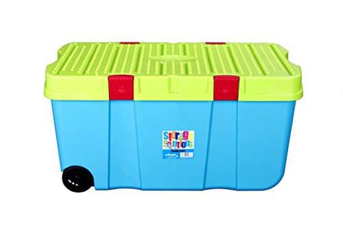 Wham 11883 Clipbox „Tough Cart“, 100 L, 80 x 40 x 40 cm, 2 Räder, blueberry-grün - 2