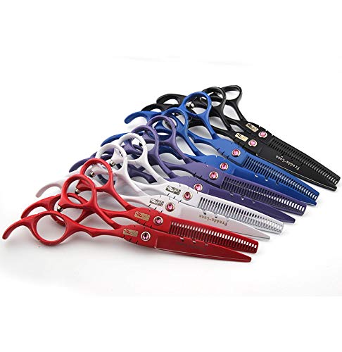 Preisvergleich Produktbild Haarschneideschere Professionelle Friseurschere, Haarschneideschere, Haarverringerungsscheren-Kit (2 Scheren) (Color : Red)