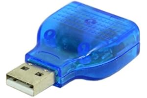 CAMKPELL 1pcs USB Male to Dual PS2 Female Adapter Converter Use For Keyboard Mouse Connector Converter Mouse Adapter Plug & Play - Blue