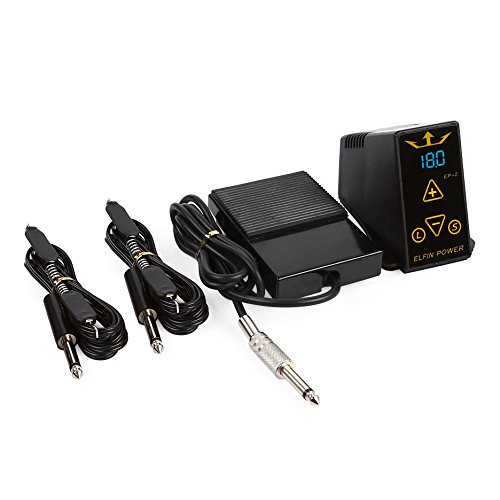 Hommii LCD Digital Pro Tattoo Machine, Tattoo Power Supply Kit , Tattoo Netzteil, Tattoo Zeiger; Tattoo Stromversorgung Gerät Fußpedal + 2Clip Cord - 2