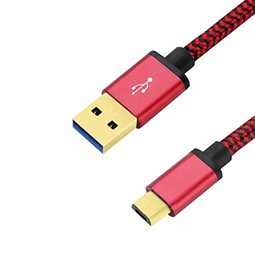 Micro USB Kabel Nylon, BeneStellar (2 Pack 0,9m & 1,8m) High Speed USB 2.0 A Male auf Micro B Synchronisations und Ladekabel für Android, Samsung, Huawei, HTC, Sony, Nexus, Xiaomi und mehr (Rot & Rot 0,9m & 1,8m) - 5