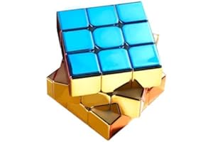 BUCAXIT Rubik's Cube, 3 x 3 Speed Cube Mirror Rubik's Cube, Regular Version with Reflective Mirrored Metal, Suitable for Rubik's Cube Enthusiasts (Non-Magnetic Version)
