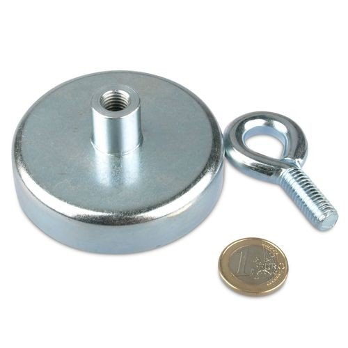 Ösenmagnet Ø 75 mm NEODYM – Zink – hält 160 kg - 3