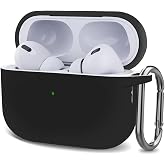 Microsonic AirPods Pro 2.Nesil i&ccedil;in Kılıf Askılı Mat Silikon Siyah [AirPods Pro 2. Nesil ile Uyumlu Kılıf - Siyah]