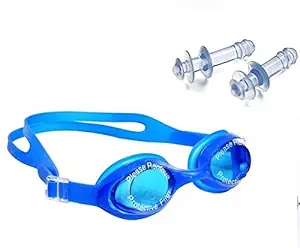SpotsFitt Legend Mirrored No Leaking Anti Fog UV Protection Triathlon Swim Goggles with Ear Plug for Men Women and Kids (Multicolour)